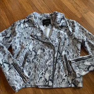 Snake print moto jacket